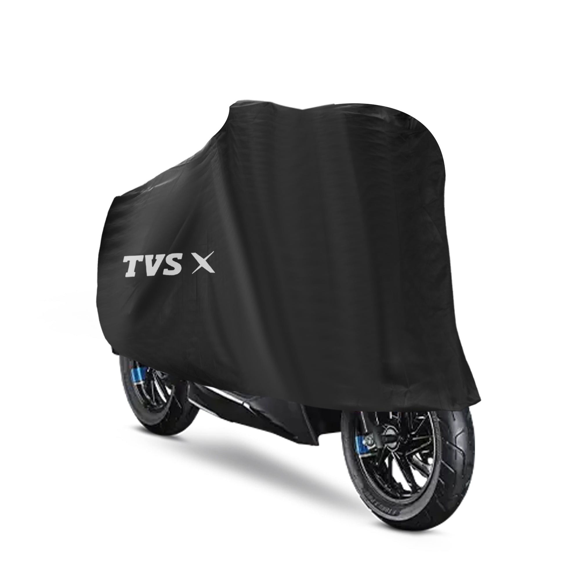 TVS X Vehicle Cover without Mirror Pocket | Rubberised Black | All-Weather Protection